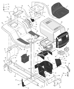 Part Location Diagram of 1001493 Murray Baffle, Foam